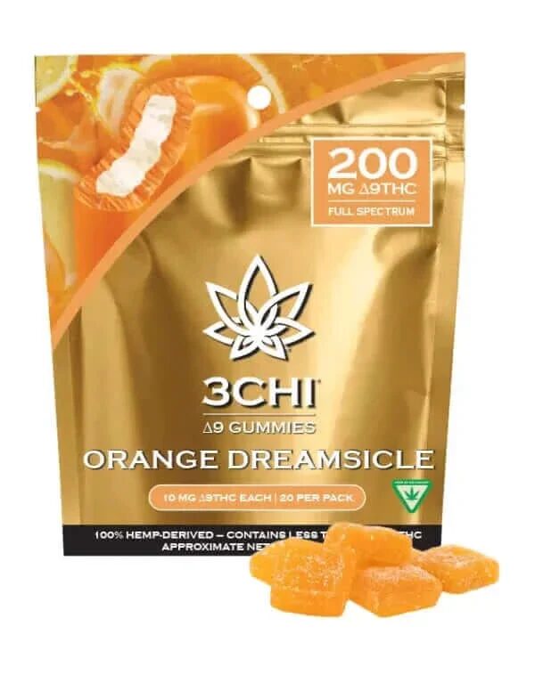 Buy 3Chi Delta 9 THC Gummies 200mg, 20ct - Orange Dreamsicle