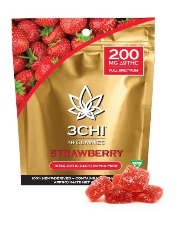 Buy 3Chi Delta 9 THC Gummies 200mg, 20ct - Strawberry