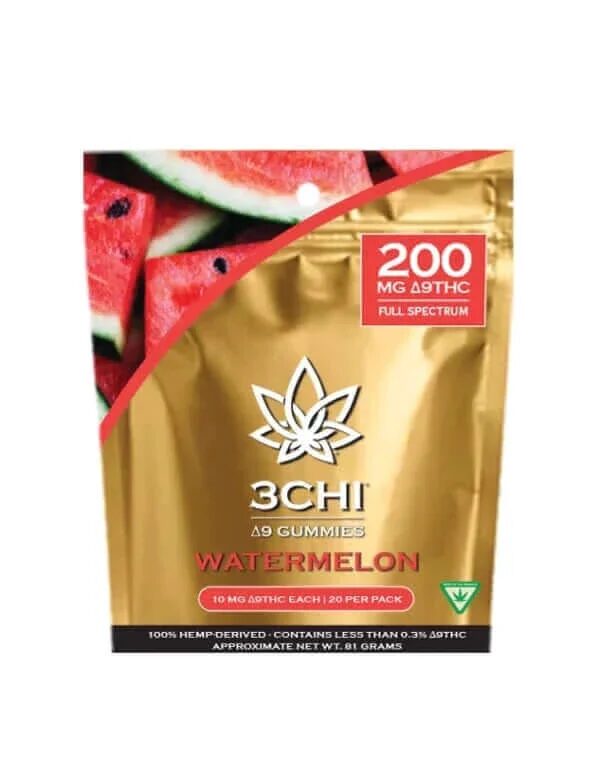 Buy 3Chi Delta 9 THC Gummies 200mg, 20ct - Watermelon