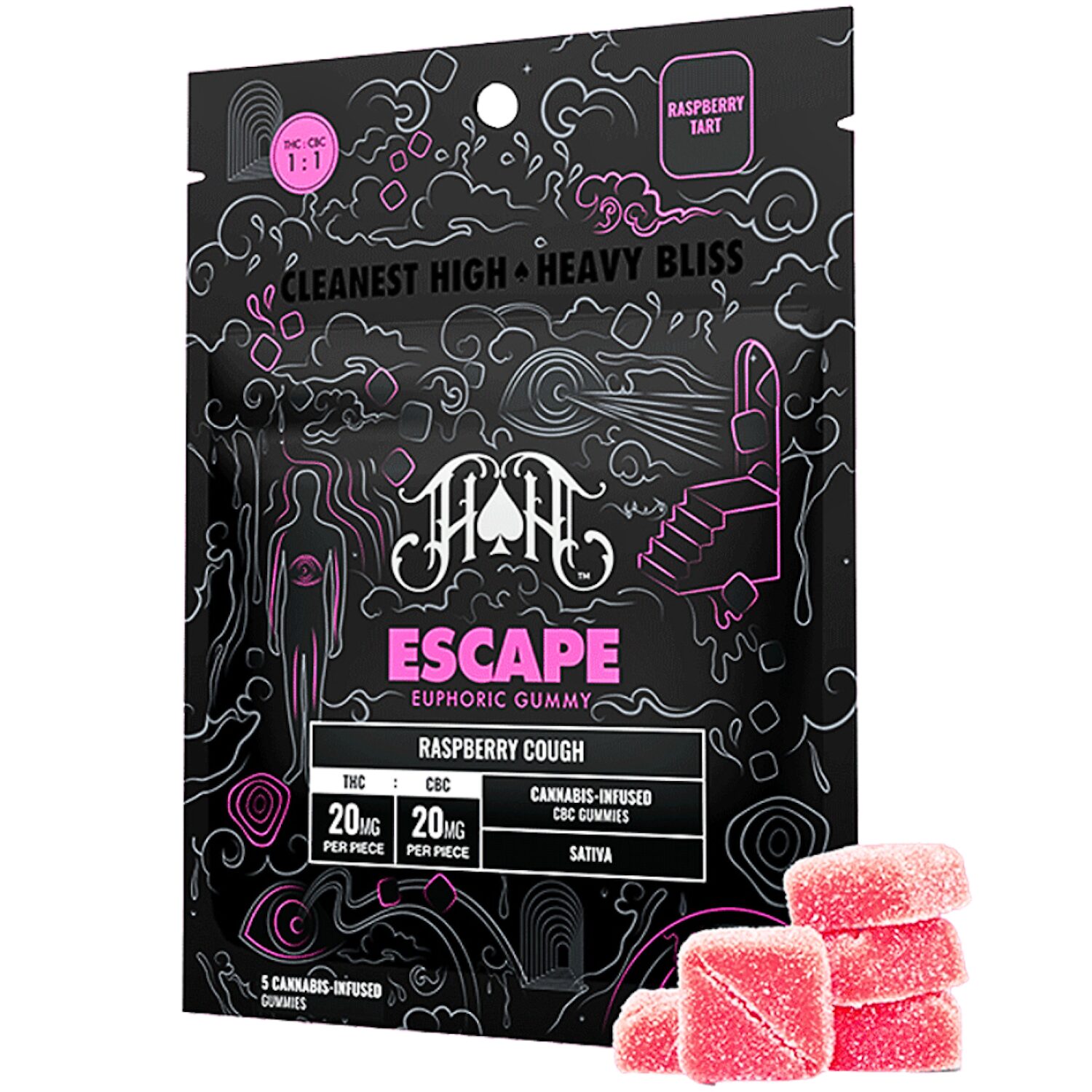 Buy Escape Euphoric 1:1 Raspberry Cough (THC:CBC)