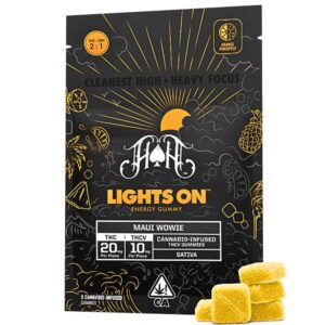 Buy Lights On 2:1 Maui Wowie Orange Pinapple Gummies (THC:THCv)